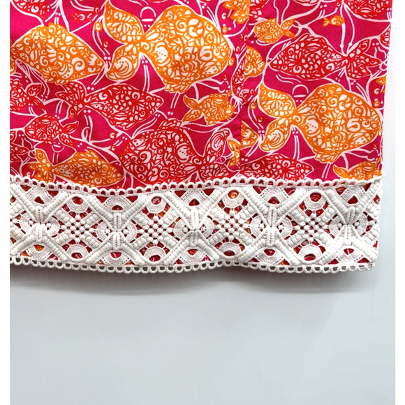 Lilly Pulitzer Jubilee Catherine Bell A-Line Dress Sz 6 Pink Lace Trim Tropical - Picture 4 of 15